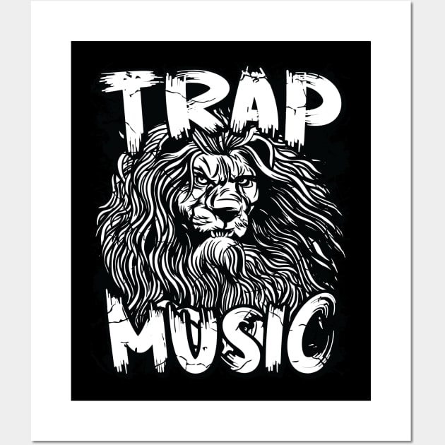 Trap Music Lion Graphic Rap Hip Hop Techno R&B Wall Art by Graphic Duster